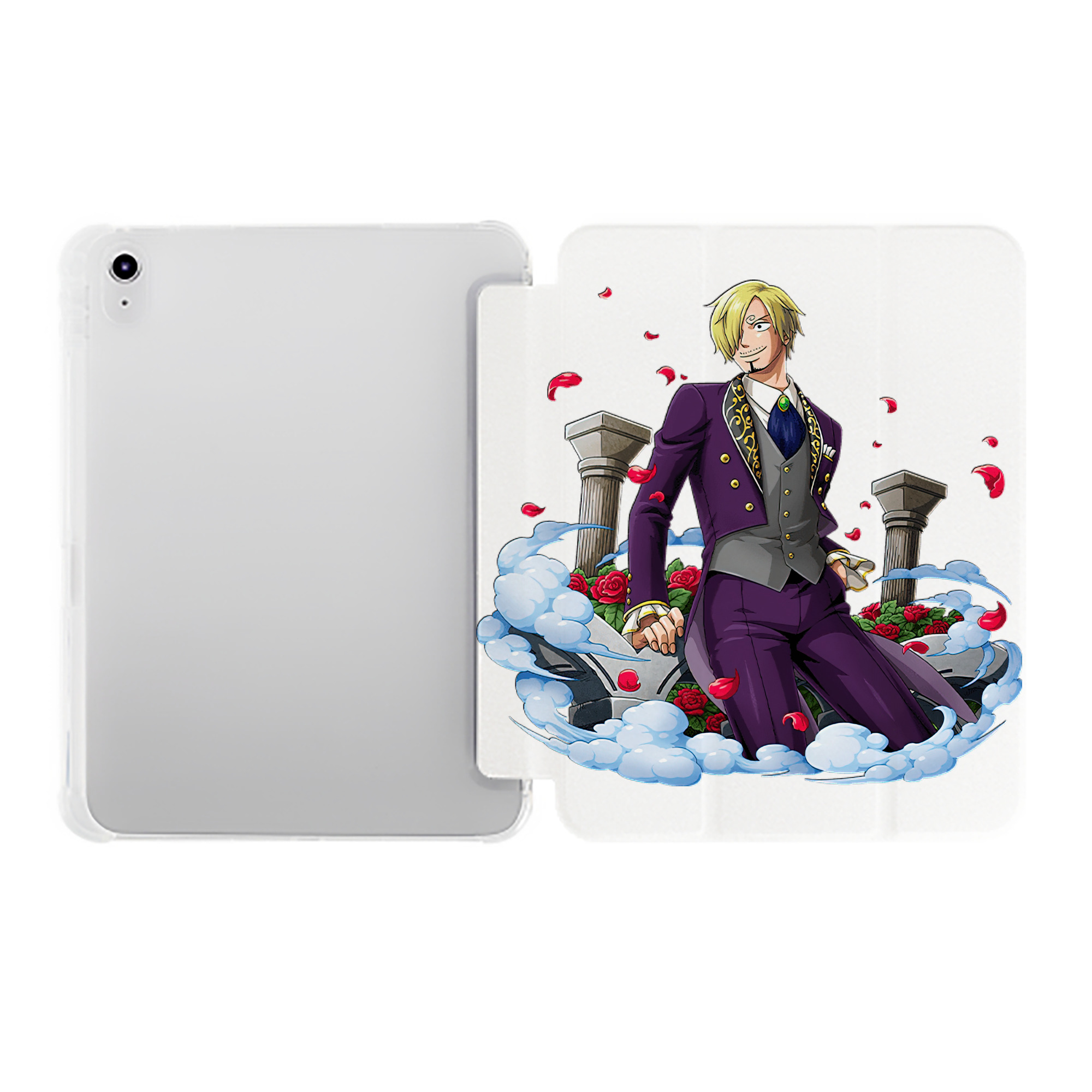 （画像用） ワンピース サンジ ONE PIECE Sanji IPad ケース ペン収納付き 三つ折りスタンド PUレザー×シリコン 対応機種9.5/10.5/10.9インチ